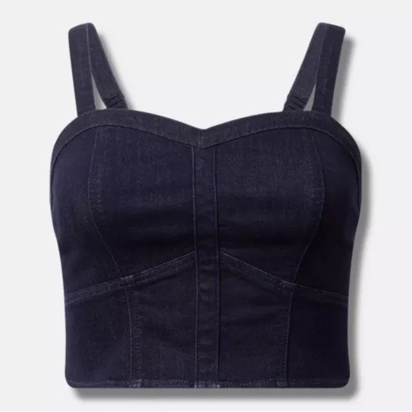 Torrid Cropped Denim Corset Top 4X - Picture 5 of 13